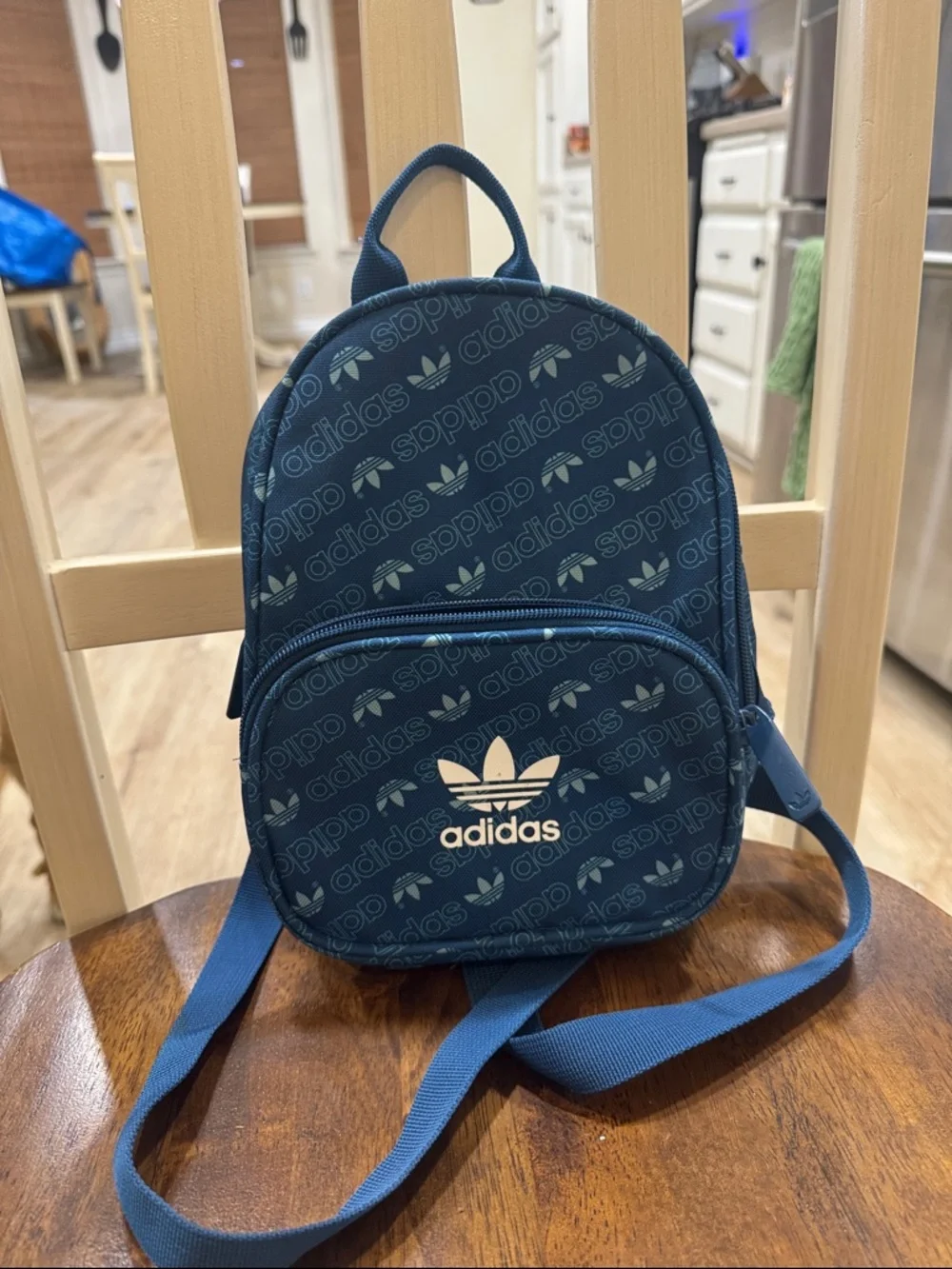 adidas Teal Mini Backpack with Trefoil Print - Picture 2 of 5